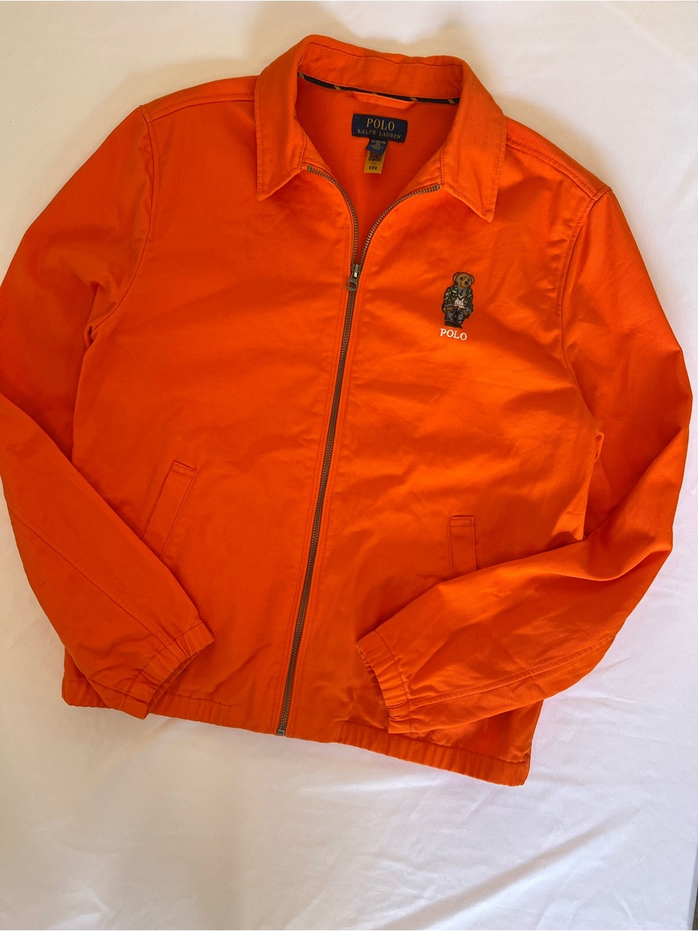 Polo by Ralph Lauren Bright Orange Zip-Up Harrington